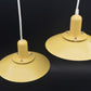 Jeka Metaltryk A/S Denmark gelbe Pendellampen Luna 8021-P Kurt Wiborg Design – dänische MCM Design 1980s Vintage Designlampen