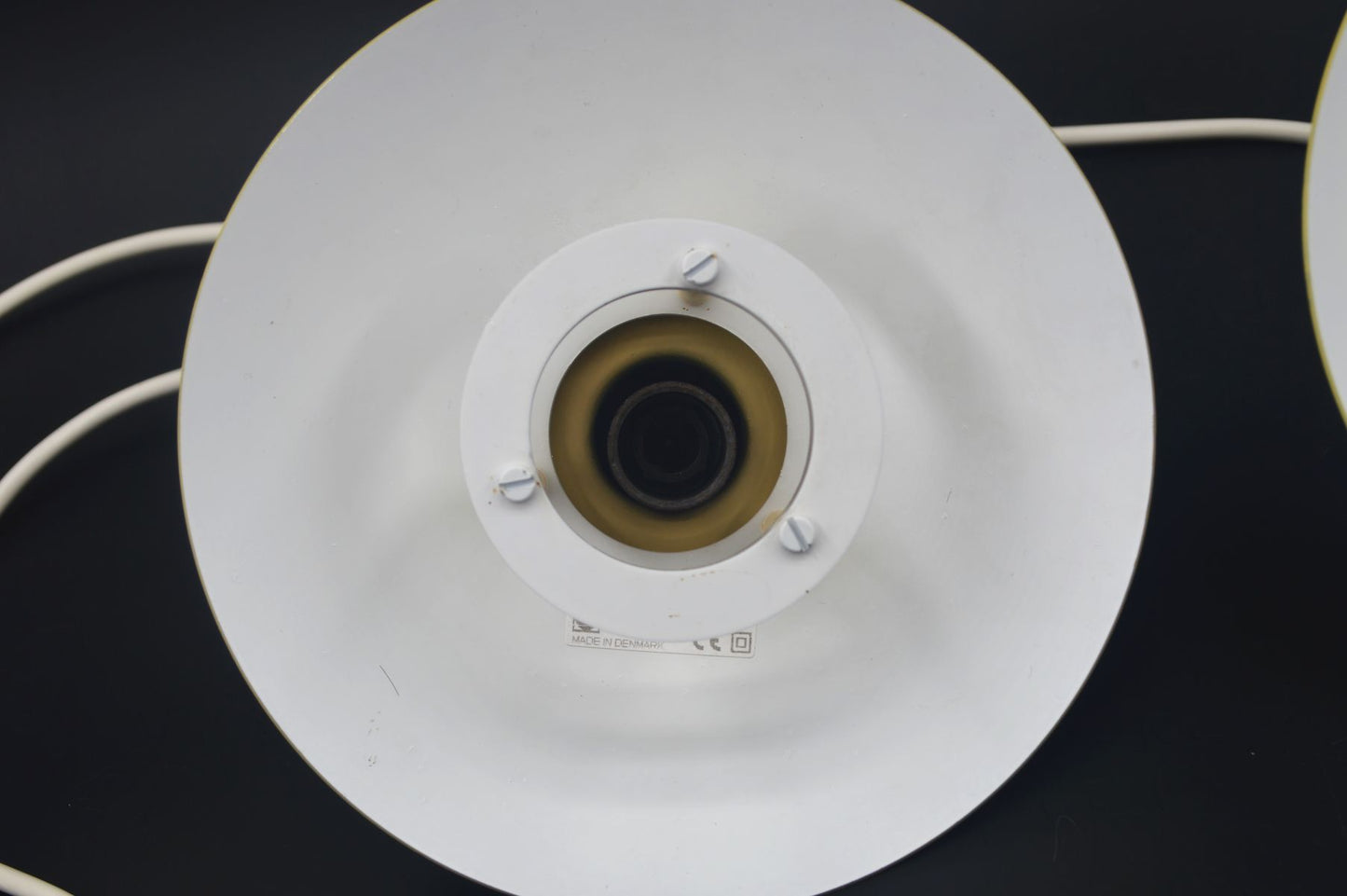 Jeka Metaltryk A/S Denmark gelbe Pendellampen Luna 8021-P Kurt Wiborg Design – dänische MCM Design 1980s Vintage Designlampen