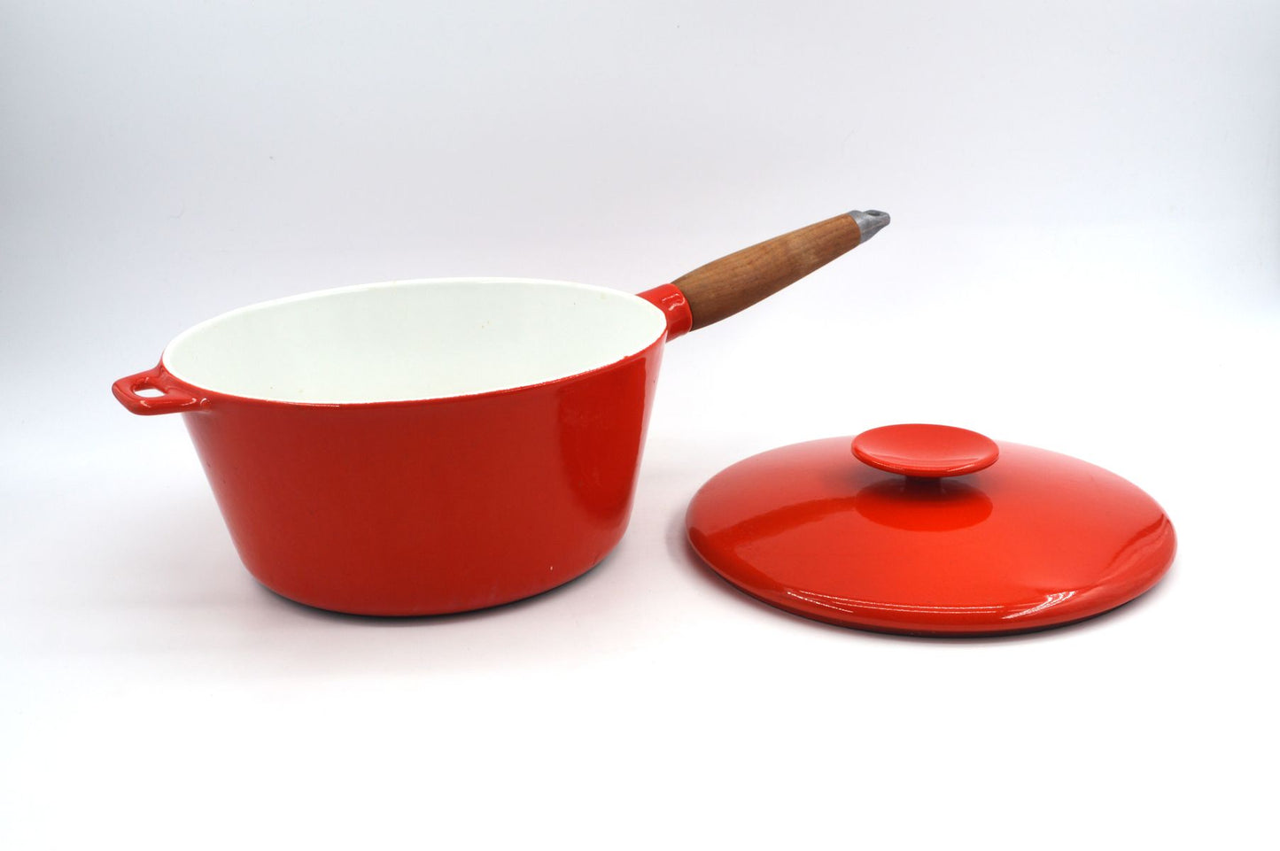 Großer Vintage Copco Denmark Gusseisen Topf Mid-Century Michael Lax Design 1960s dänisches Vintage Design Kochgeschirr – MCM Pop-Art Design