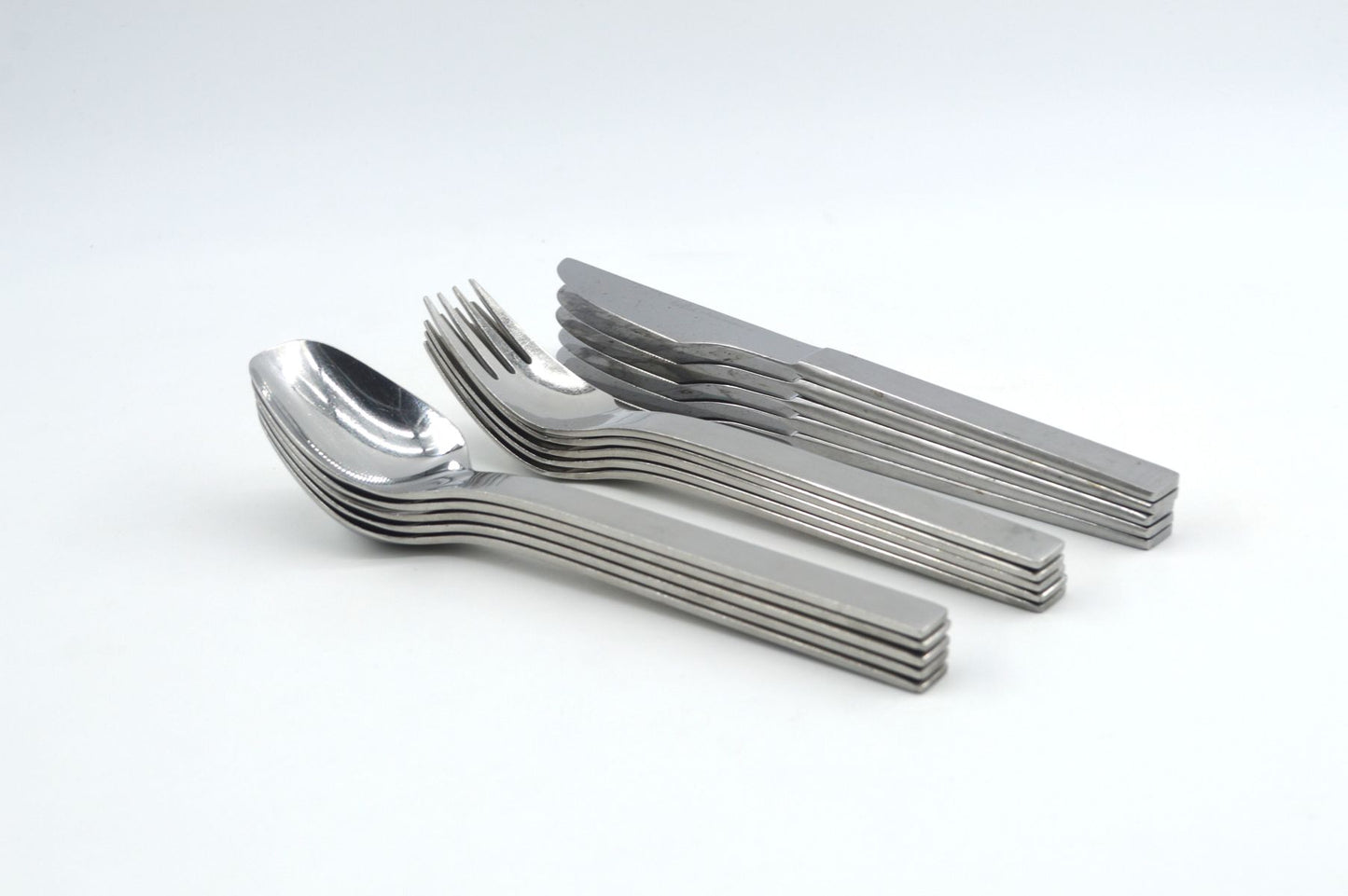 Vintage Rosenthal Studio Line Design Besteck - deutsches Mid Century Modern Besteck 1970er Jahre, Edelstahl gebürstet, Vintage Küchenbesteck