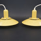 Jeka Metaltryk A/S Denmark gelbe Pendellampen Luna 8021-P Kurt Wiborg Design – dänische MCM Design 1980s Vintage Designlampen