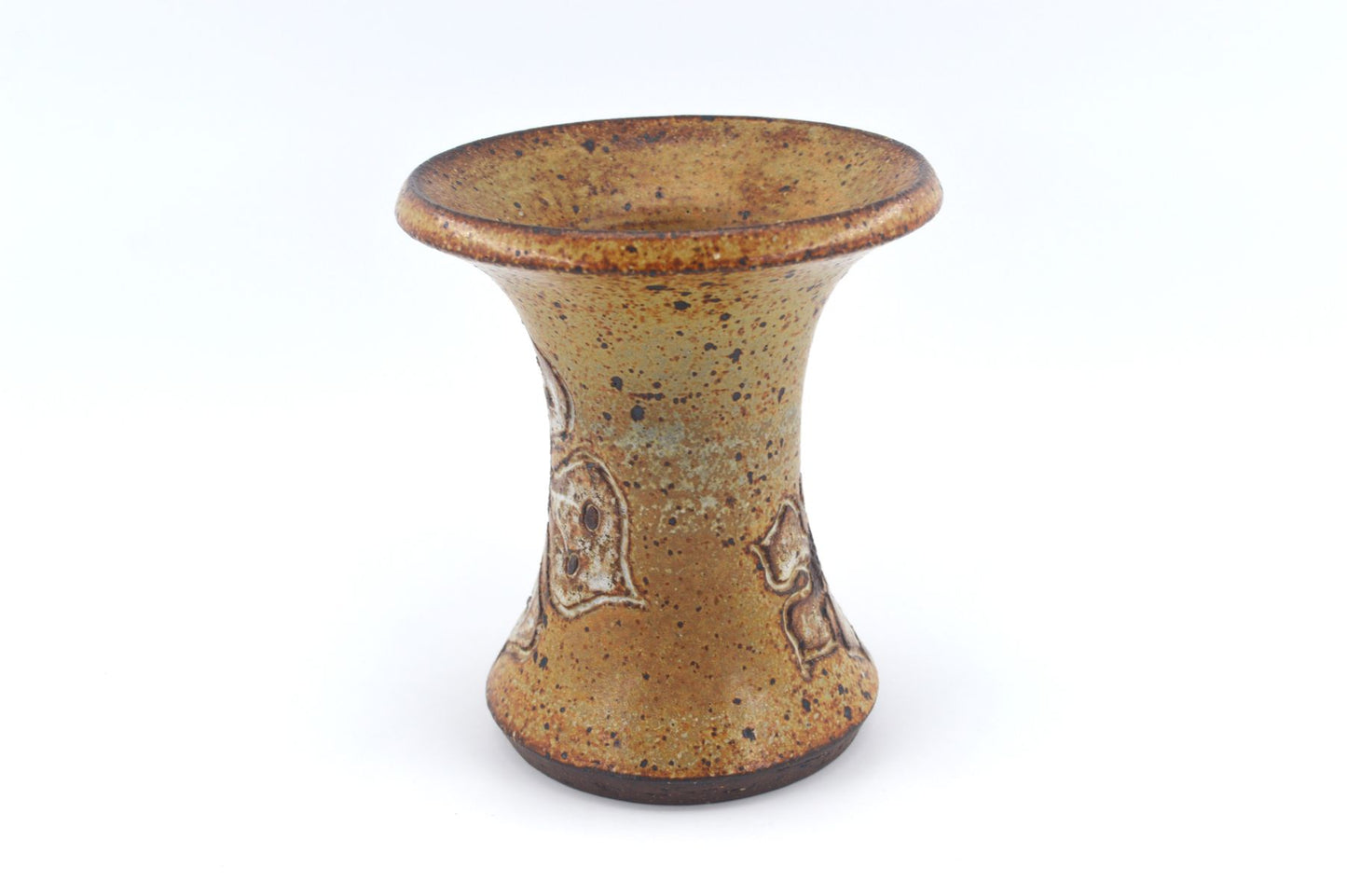 Mid-Century Mette Lokke Stiil Danmark Studiokeramik Vase Unikat 1970er Jahre handgefertigte dänische Brutalistische Kunstkeramik MCM Art