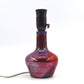 Außergewöhnliche 1960s Samsø Keramik Tischlampe mit irisierender rot-blauer Glasur – dänische Mid-Century Modern Studiokeramik Lampe Unikat