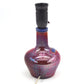 Außergewöhnliche 1960s Samsø Keramik Tischlampe mit irisierender rot-blauer Glasur – dänische Mid-Century Modern Studiokeramik Lampe Unikat
