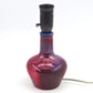 Außergewöhnliche 1960s Samsø Keramik Tischlampe mit irisierender rot-blauer Glasur – dänische Mid-Century Modern Studiokeramik Lampe Unikat