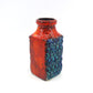 WGP Bay Keramik Fat-Lava Keramik Vase 984-20 Bodo Mans Design 1960s westdeutsches Design rote- und blaue Fat-Lava Glasur Pop-Art Design