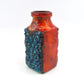 WGP Bay Keramik Fat-Lava Keramik Vase 984-20 Bodo Mans Design 1960s westdeutsches Design rote- und blaue Fat-Lava Glasur Pop-Art Design