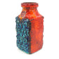 WGP Bay Keramik Fat-Lava Keramik Vase 984-20 Bodo Mans Design 1960s westdeutsches Design rote- und blaue Fat-Lava Glasur Pop-Art Design