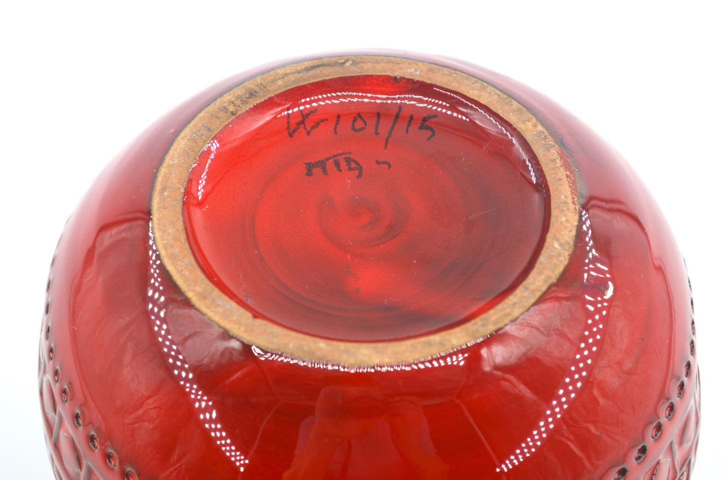 Seltene Vintage Bitossi Keramik Kugel-Vase W101/15 Aldo Londi Rimini Rot Design Mid-Century Modern Design mit roter Glasur - 1960s italienischer MCM Designklassiker