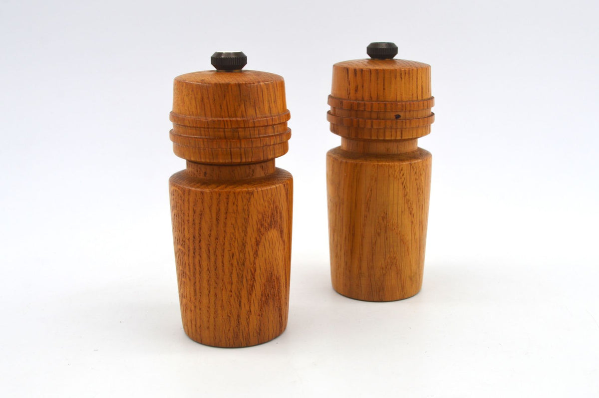 Mid-Century Falle Uldall Dane Wood Denmark Holz Salz und Pfeffer Mühlen 1960s Danish Modern Design