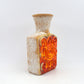 Ornamentale WGP Übelacker Keramik 1461/22 Fat-Lava Design Keramik Vase 1960s West German rote Fat-Lava Glasur Pop-Art Design