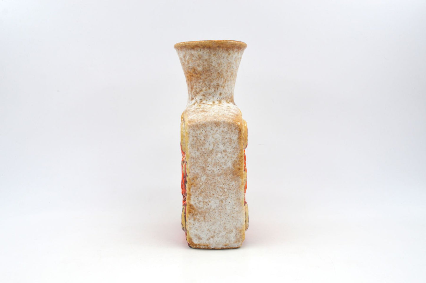 Ornamentale WGP Übelacker Keramik 1461/22 Fat-Lava Design Keramik Vase 1960s West German rote Fat-Lava Glasur Pop-Art Design