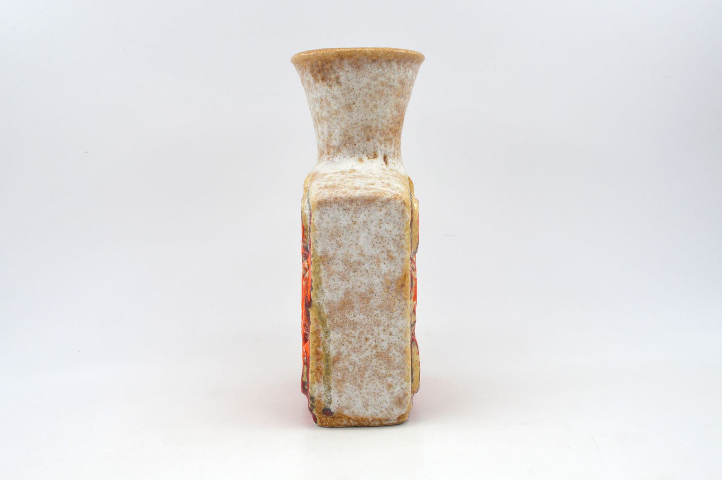 Ornamentale WGP Übelacker Keramik 1461/22 Fat-Lava Design Keramik Vase 1960s West German rote Fat-Lava Glasur Pop-Art Design