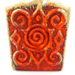 Ornamentale WGP Übelacker Keramik 1461/22 Fat-Lava Design Keramik Vase 1960s West German rote Fat-Lava Glasur Pop-Art Design
