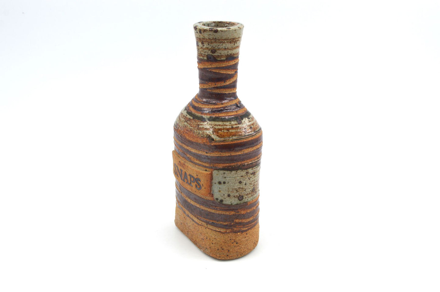 Tue Poulsen Denmark Schnaps Flasche brutalistische Studiokeramik Dänemark 1960s Danish Mid-Century Modern Design