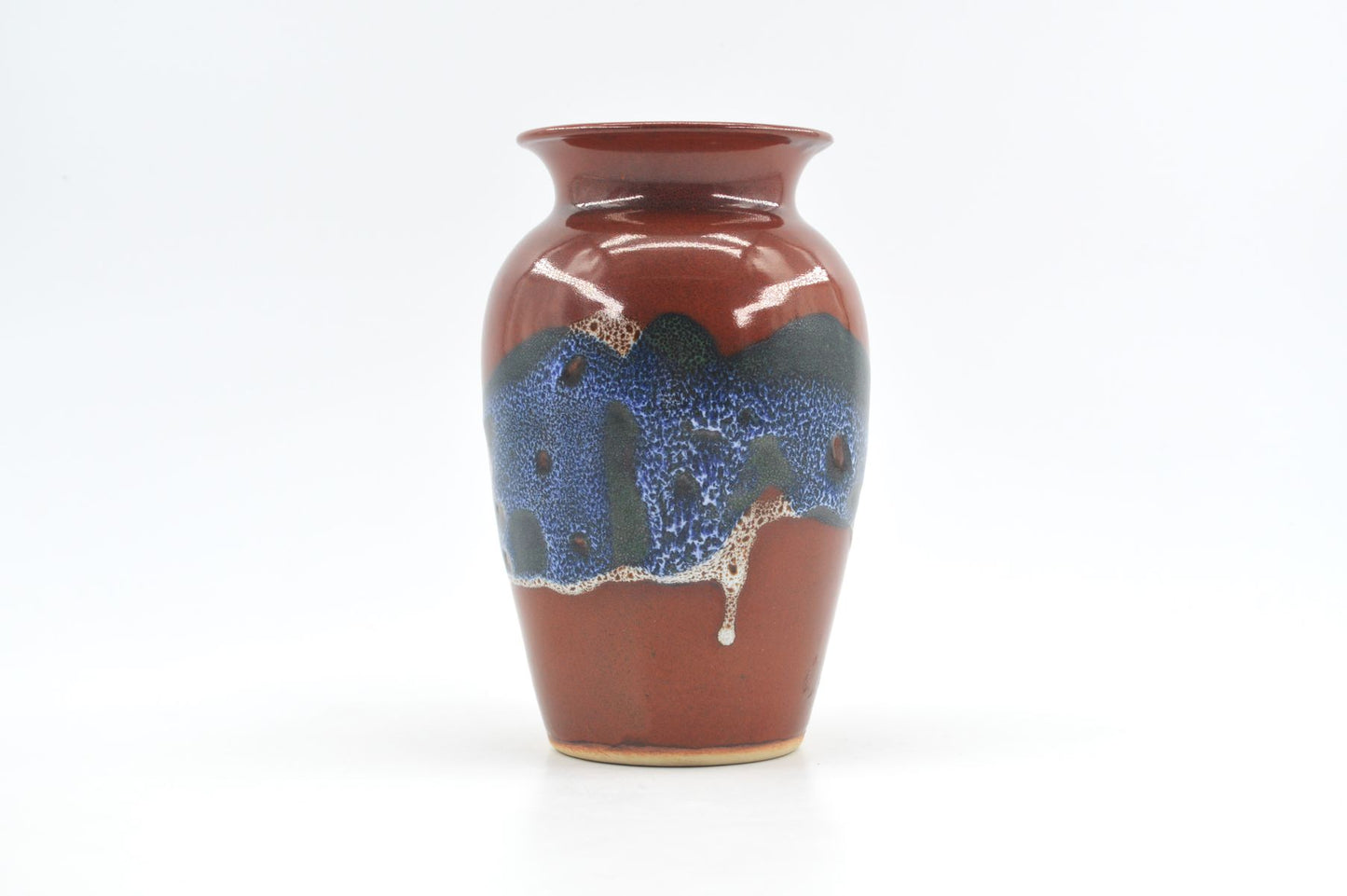 Extrem seltene Hans Nielsen Buch (1937 – 2009) Studiokeramik Vase mit seltener Fat-Lava Glasur zeitgenössische dänische Mid-Century Modern Kunstkeramik