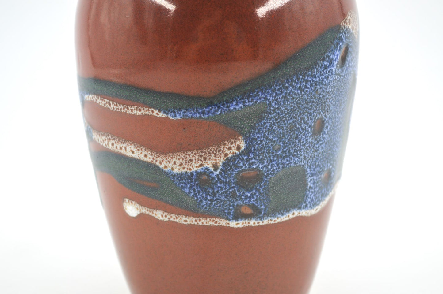 Extrem seltene Hans Nielsen Buch (1937 – 2009) Studiokeramik Vase mit seltener Fat-Lava Glasur zeitgenössische dänische Mid-Century Modern Kunstkeramik