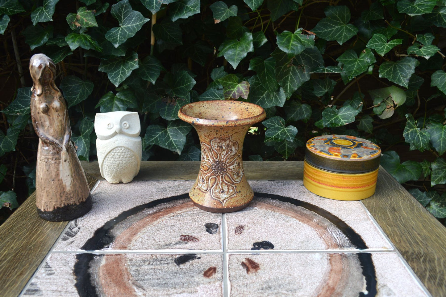 Mid-Century Mette Lokke Stiil Danmark Studiokeramik Vase Unikat 1970er Jahre handgefertigte dänische Brutalistische Kunstkeramik MCM Art