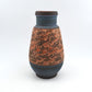 Große Mid-Century westdeutsche Wekara Sgraffito Keramik Vase 120/25 mit Ritzdekor 1950s WGP blaue handgefertigte Kunstkeramik MCM Design