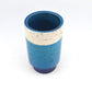 Seltene 1960s Rimini Blue Bitossi Keramik Vase 5/18 Design Aldo Londi Mid-Century Modern Design mit blauer und weißer Fat-Lava Glasur