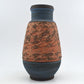 Große Mid-Century westdeutsche Wekara Sgraffito Keramik Vase 120/25 mit Ritzdekor 1950s WGP blaue handgefertigte Kunstkeramik MCM Design