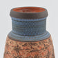 Große Mid-Century westdeutsche Wekara Sgraffito Keramik Vase 120/25 mit Ritzdekor 1950s WGP blaue handgefertigte Kunstkeramik MCM Design