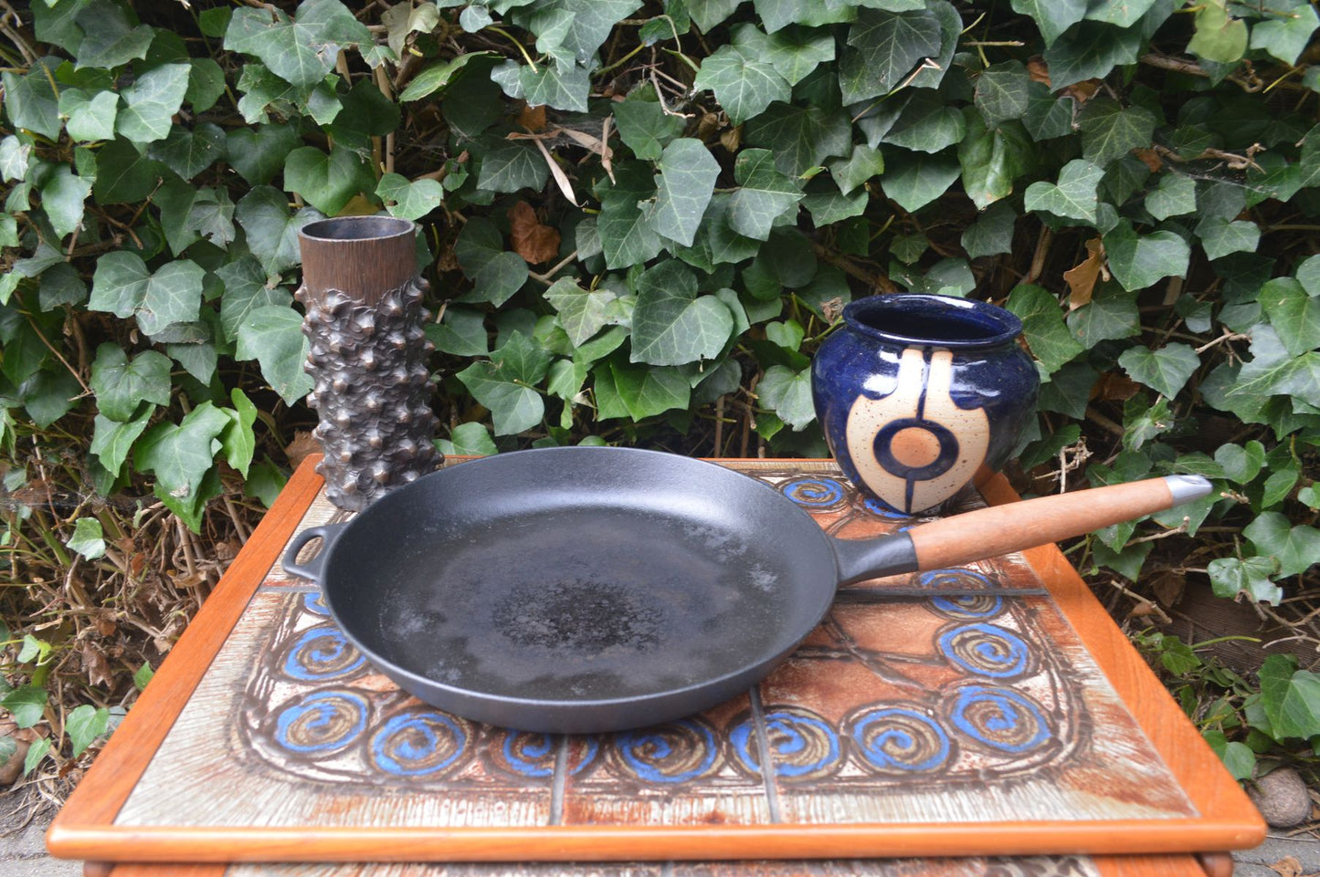 Große 30cm Copco Denmark Gusseisen Pfanne 7303 Mid-Century Michael Lax Design 1960s dänisches Vintage Design Kochgeschirr – MCM-Designklassiker