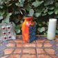 WGP Bay Keramik Fat-Lava Keramik Vase 984-20 Bodo Mans Design 1960s westdeutsches Design rote- und blaue Fat-Lava Glasur Pop-Art Design