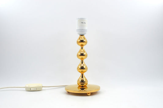 Große Vintage Design Asmussen Danmark 24 Karat vergoldete Tischlampe Hugo Asmussen Design 1970s dänische Designklassiker – dänischer Design Lampe