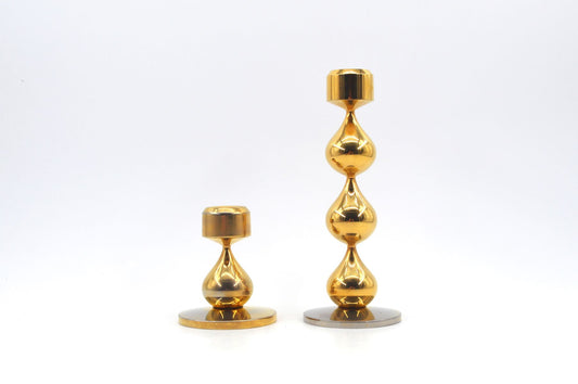 Vintage Design Asmussen Danmark 24 Karat vergoldete Design Kerzenhalter Hugo Asmussen Design 1970s dänische MCM Designklassiker