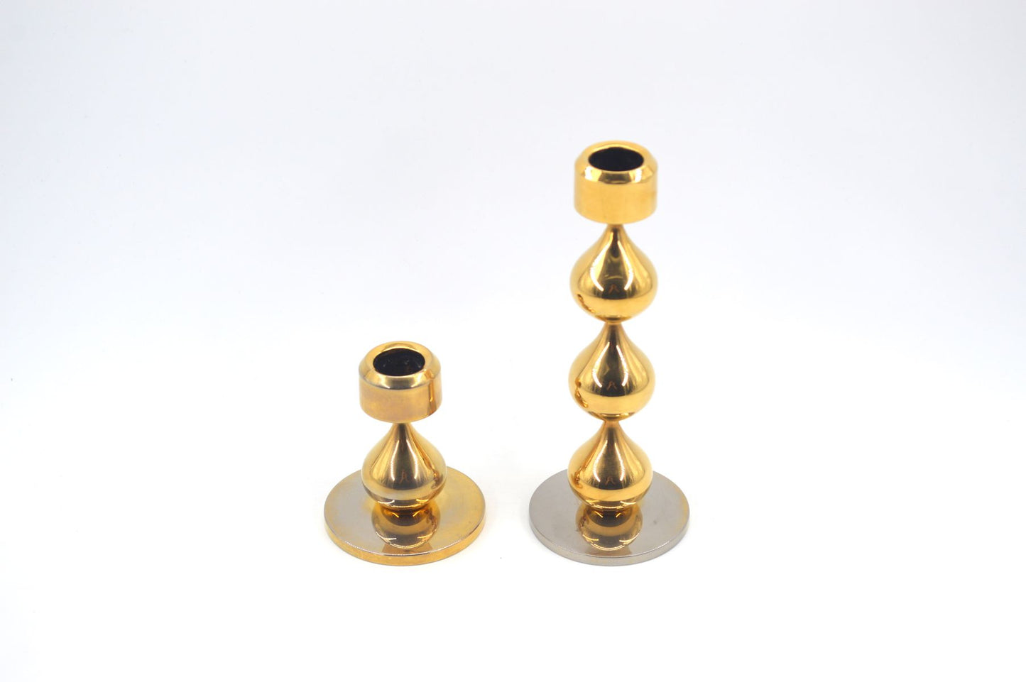 Vintage Design Asmussen Danmark 24 Karat vergoldete Design Kerzenhalter Hugo Asmussen Design 1970s dänische MCM Designklassiker