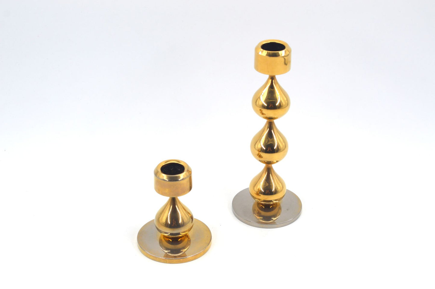 Vintage Design Asmussen Danmark 24 Karat vergoldete Design Kerzenhalter Hugo Asmussen Design 1970s dänische MCM Designklassiker