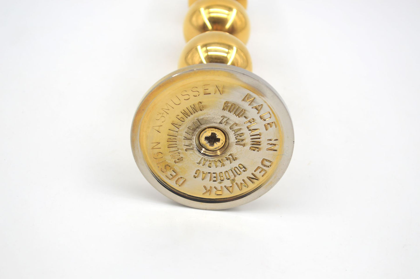 Vintage Design Asmussen Danmark 24 Karat vergoldete Design Kerzenhalter Hugo Asmussen Design 1970s dänische MCM Designklassiker