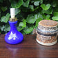 Sehr seltene blaue Odreco Danmark Opalglas Design Lampe 147 Dänemark 1970s Danish Modern Design handgearbeitete Glaskunst Vintage Lampe