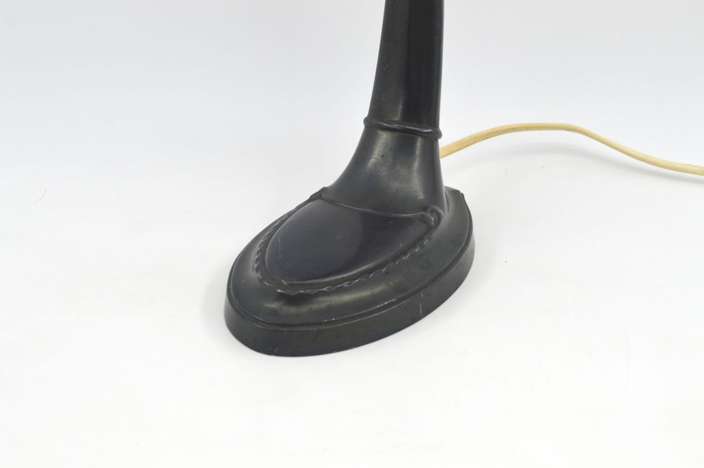 Antike Jugendstil Zinn Tischlampe mit Lampenschirm – 1920 dänisches Skønvirke Design Schreibtischleuchte – Art-Deco Bauhaus Design