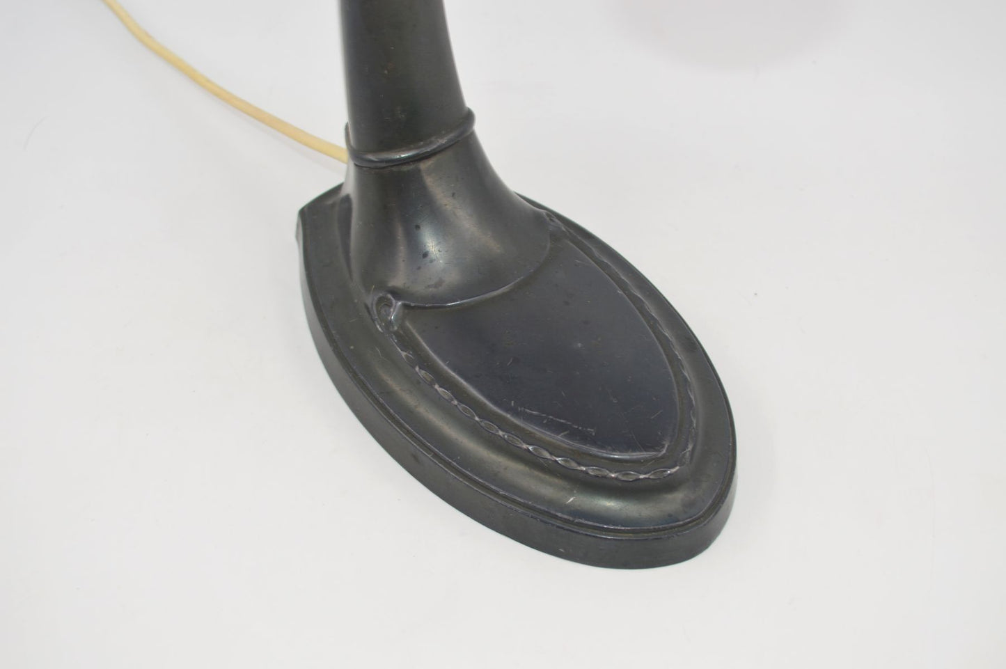 Antike Jugendstil Zinn Tischlampe mit Lampenschirm – 1920 dänisches Skønvirke Design Schreibtischleuchte – Art-Deco Bauhaus Design