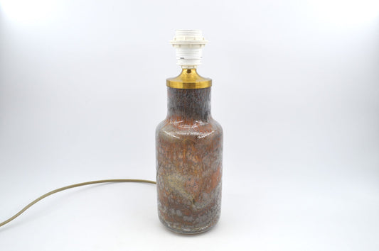 Seltene Mid-Century Holmegaard Denmark Designlampe „Troll 2“ Design Sidse Werner (1931-1989) 1970s dänisches Design – handgefertigte Design Tischlampe aus rotbraunem Glas