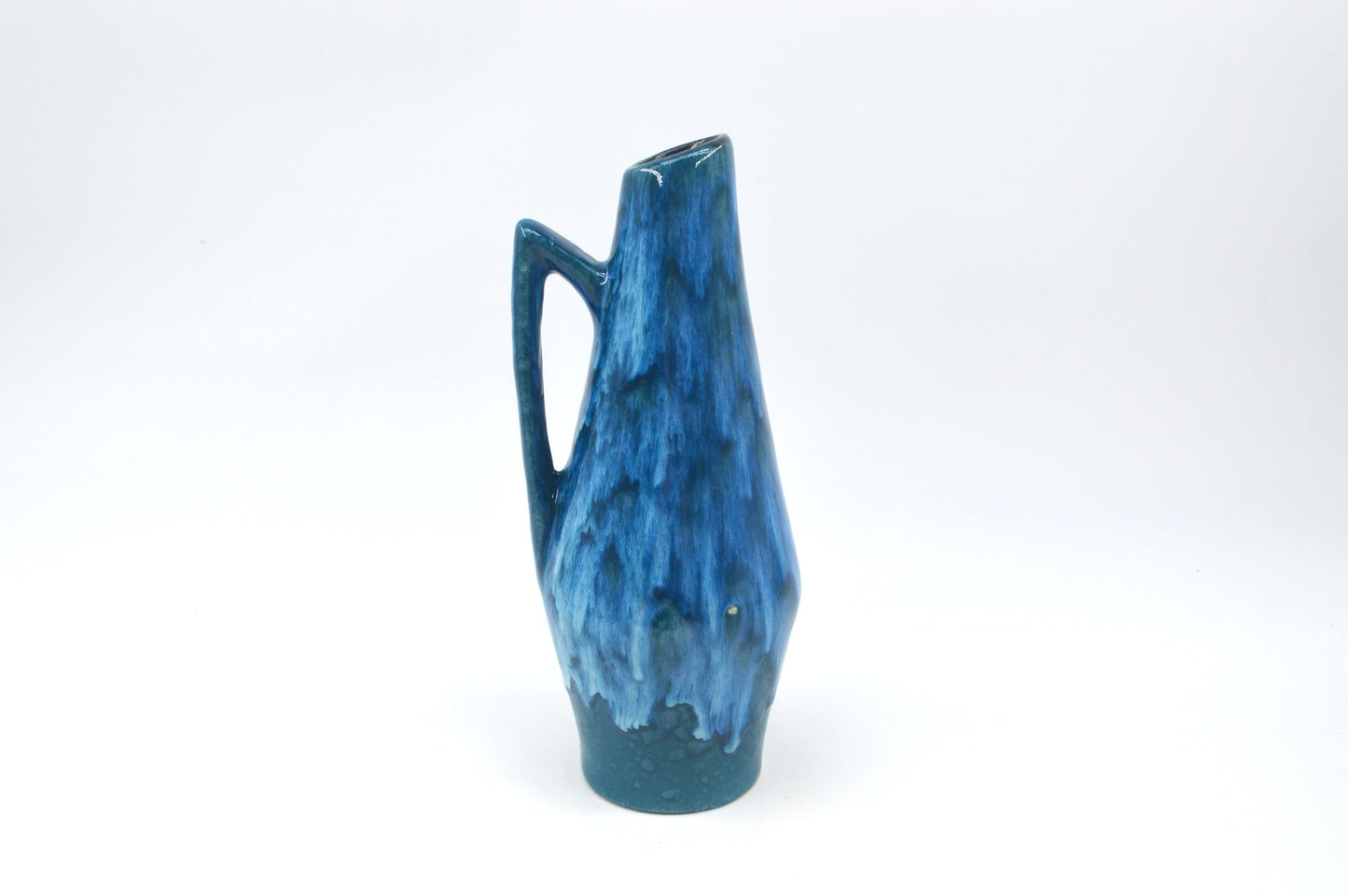 WGP Scheurich Keramik Fat-Lava Keramik Vase 271/22 Heinz Siery Design 1960s West German rote- und blaue Fat-Lava Glasur Pop-Art Design