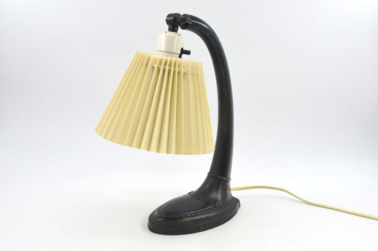 Antike Jugendstil Zinn Tischlampe mit Lampenschirm – 1920 dänisches Skønvirke Design Schreibtischleuchte – Art-Deco Bauhaus Design