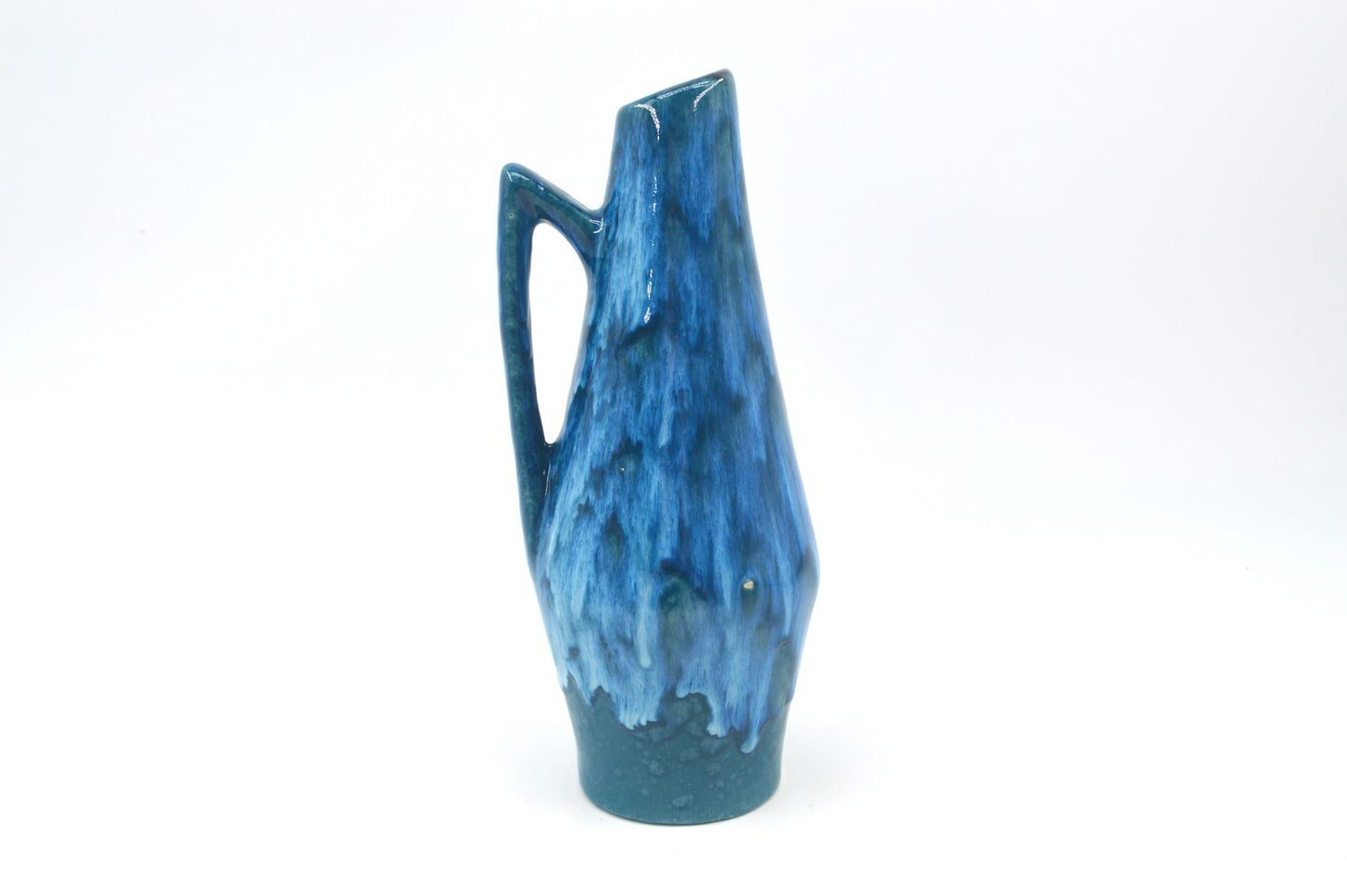 WGP Scheurich Keramik Fat-Lava Keramik Vase 271/22 Heinz Siery Design 1960s West German rote- und blaue Fat-Lava Glasur Pop-Art Design