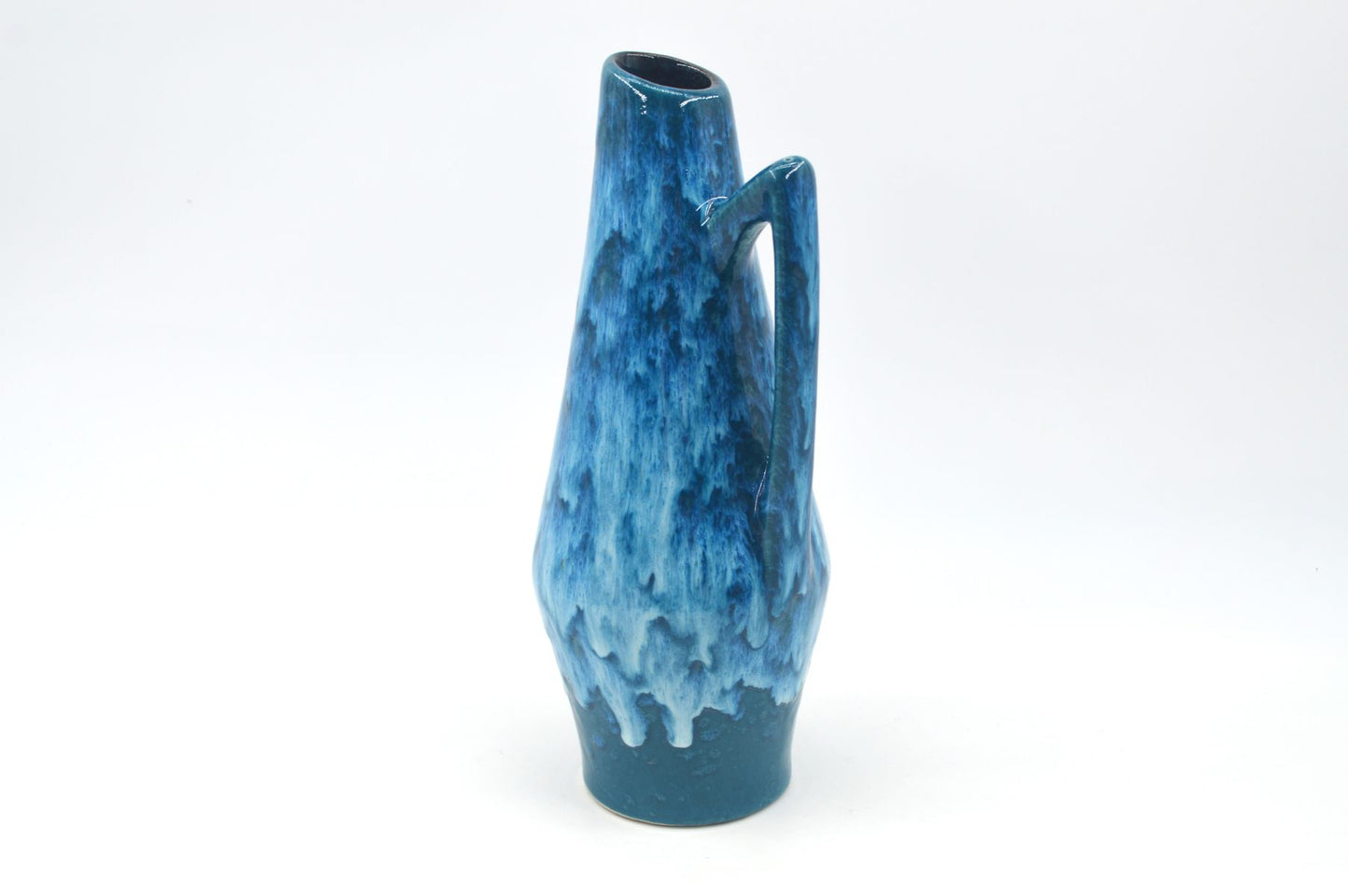 WGP Scheurich Keramik Fat-Lava Keramik Vase 271/22 Heinz Siery Design 1960s West German rote- und blaue Fat-Lava Glasur Pop-Art Design