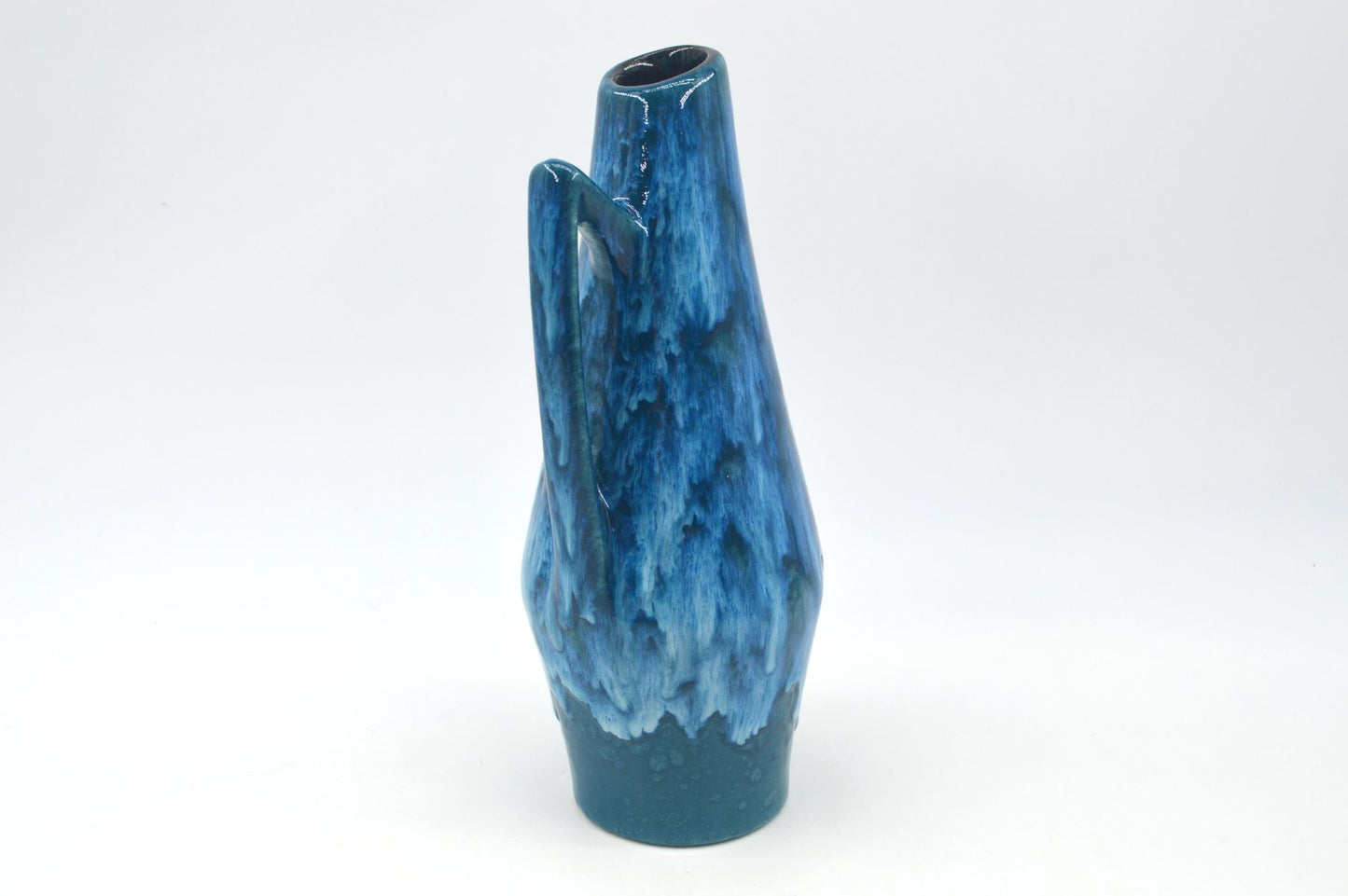 WGP Scheurich Keramik Fat-Lava Keramik Vase 271/22 Heinz Siery Design 1960s West German rote- und blaue Fat-Lava Glasur Pop-Art Design