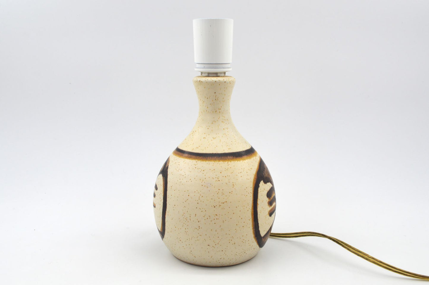 1970s Studiokeramik Tischlampe von der dänischen Künstlerin Bente Jessen Denmark – Unikat Zeitgenössische MCM Kunstkeramik Lampe im modernistischen Design