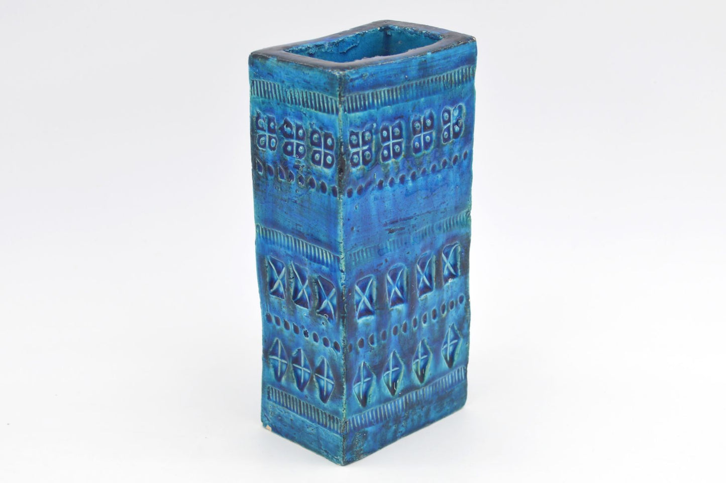 Mid-Century Bitossi Aldo Londi Design Vase 727/18 Rimini Blu 1960s Fat-Lava Design