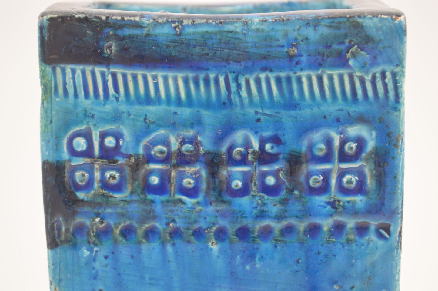 Mid-Century Bitossi Aldo Londi Design Vase 727/18 Rimini Blu 1960s Fat-Lava Design