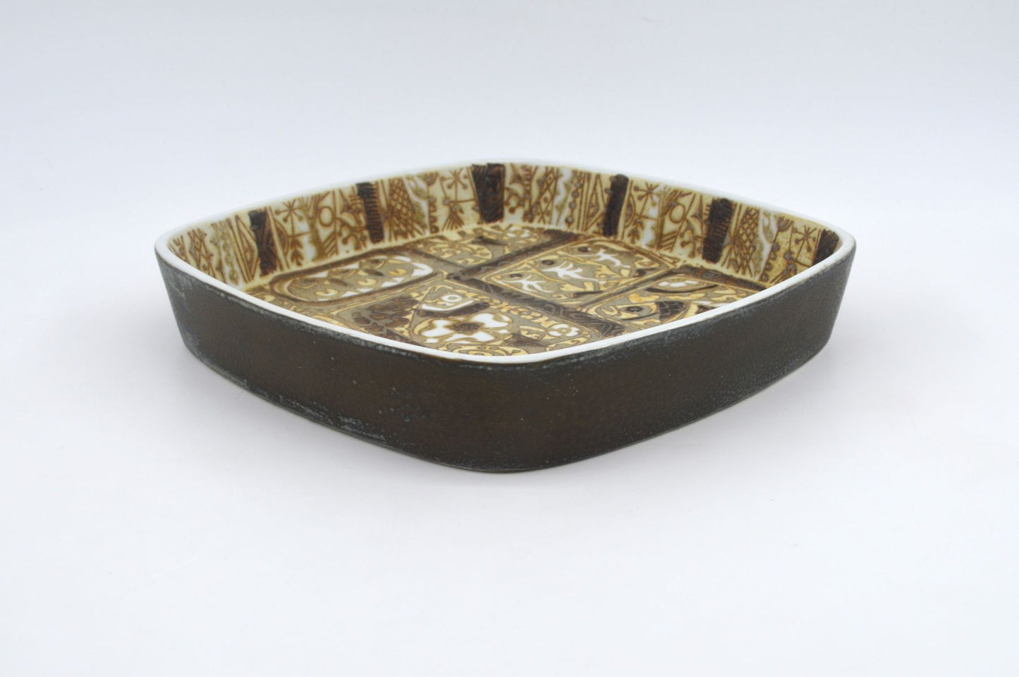 Vintage Royal Copenhagen 719/2884 Fajance Schale Dänemark, Nils Thorsson Design, Danish Design 1960er Jahre Baca Serie MCM Designklassiker