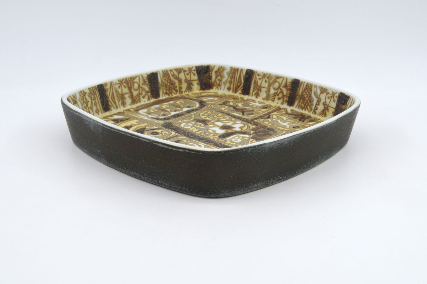 Vintage Royal Copenhagen 719/2884 Fajance Schale Dänemark, Nils Thorsson Design, Danish Design 1960er Jahre Baca Serie MCM Designklassiker