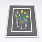 Original Bo Bendixen Denmark Druck Tulpen im Bilderrahmen 1980s Danish Design