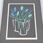 Original Bo Bendixen Denmark Druck Tulpen im Bilderrahmen 1980s Danish Design