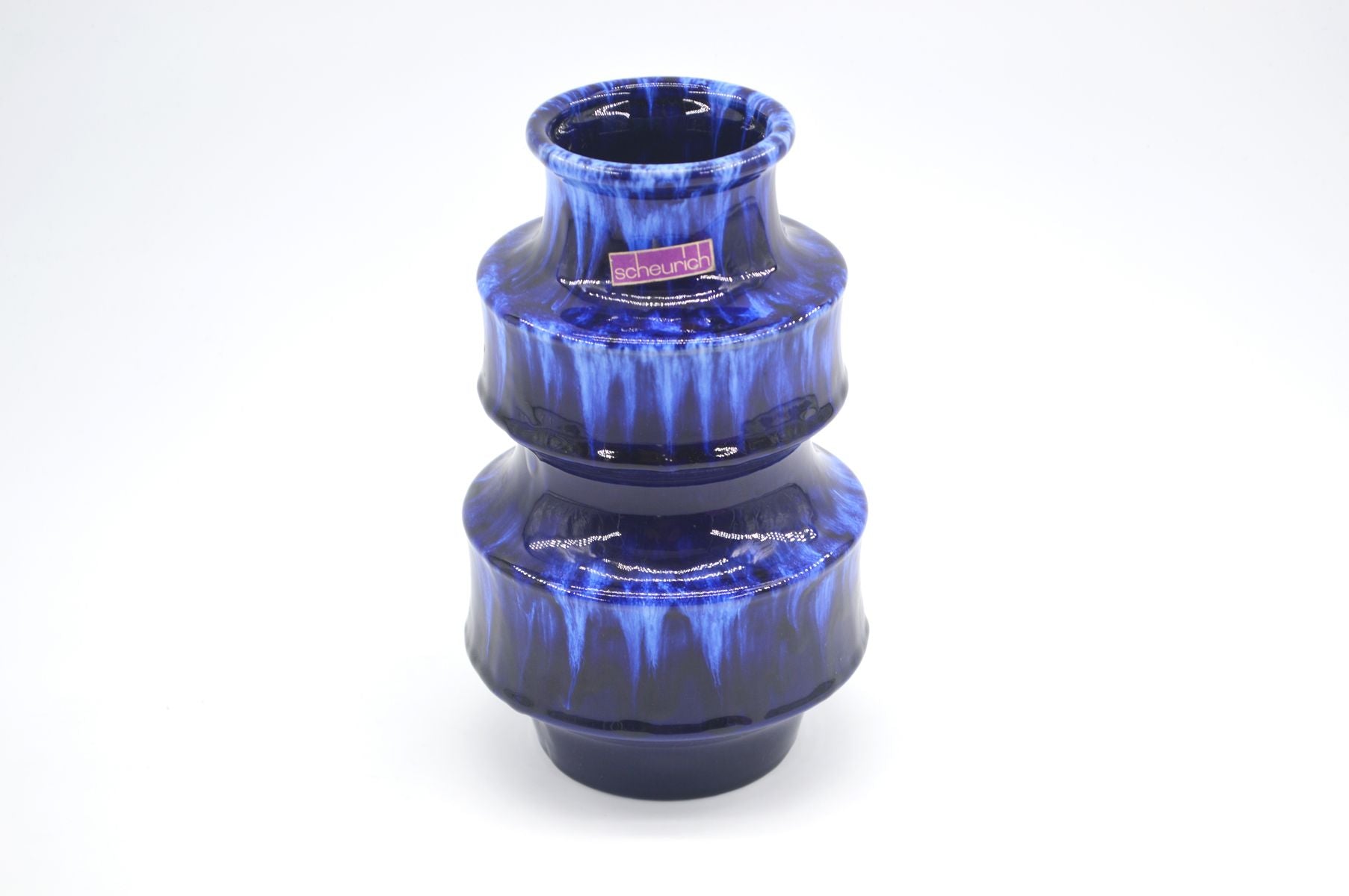 WGP Scheurich Fat-Lava Keramik Pagode Vase 267-20 1970s Pop